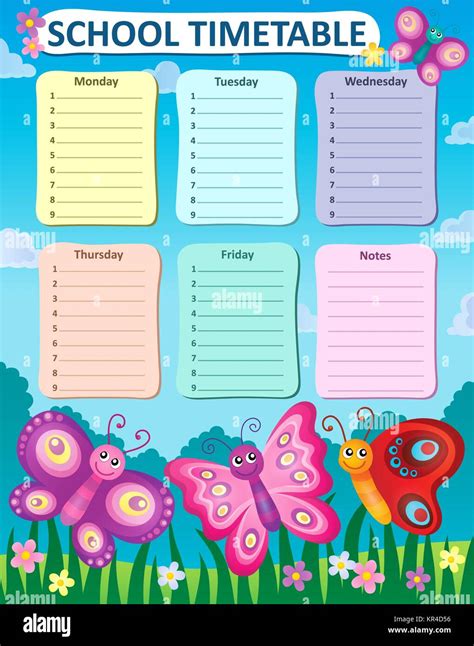 School time table chart hi-res stock photography and images - Alamy