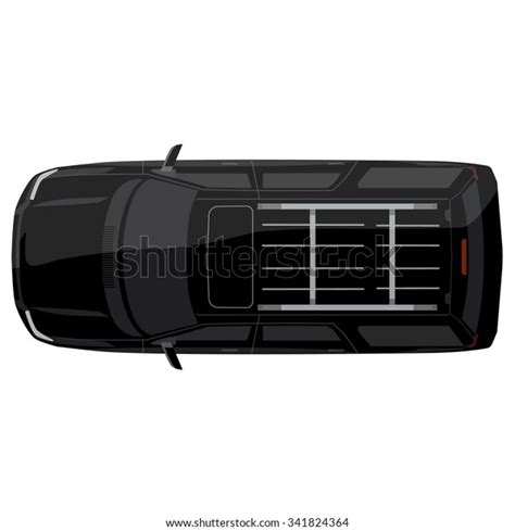 Vector Illustration Black Car Top View Stock Vector (Royalty Free ...