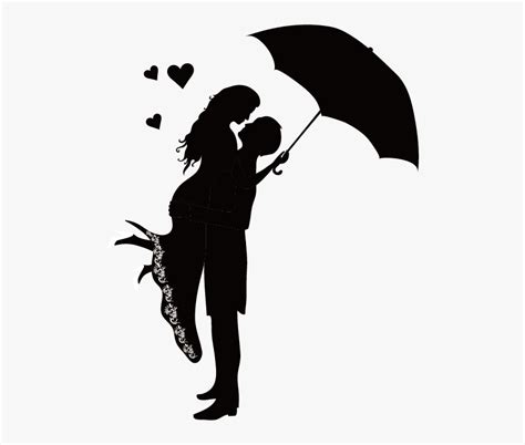 Romance Couple Silhouette Clip Art - Romantic Hug Couple Drawing, HD ...