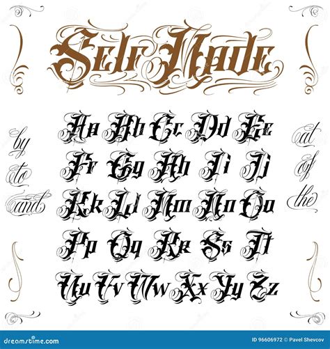 Cursive Gangster Old English Letters