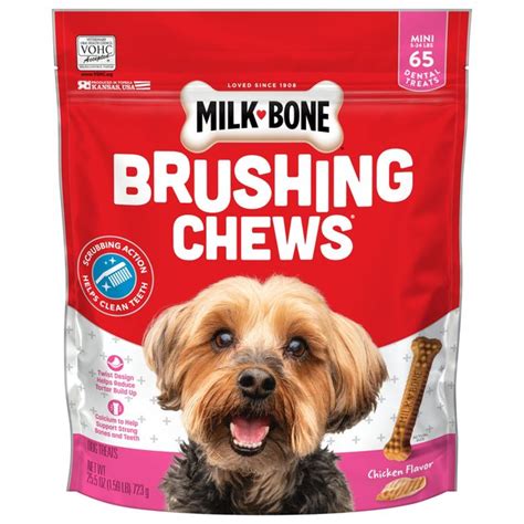 MILK-BONE Original Brushing Chews Daily Dental Dog Treats, Mini, 65 ...