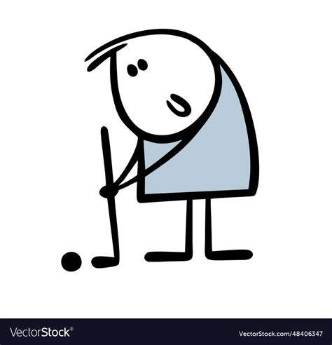 Stickman plays golf Royalty Free Vector Image - VectorStock