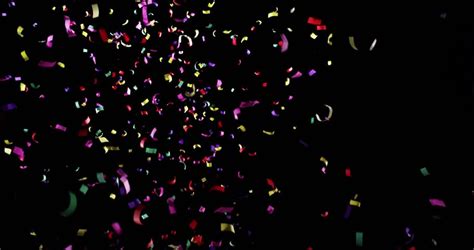 Confetti - 4K - Long - 120 Fps. Colorful Confetti Falling Slowly Over A ...