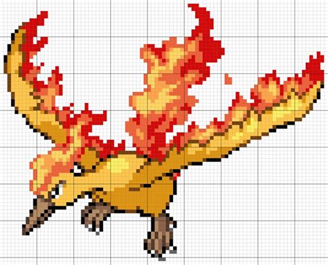 Pokemon Moltres Pixel Art Pixel Art Pokemon Easy Pixel Art | Images and ...