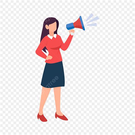 Megaphone Clipart Hd PNG, Woman With A Megaphone Vector Picture ...