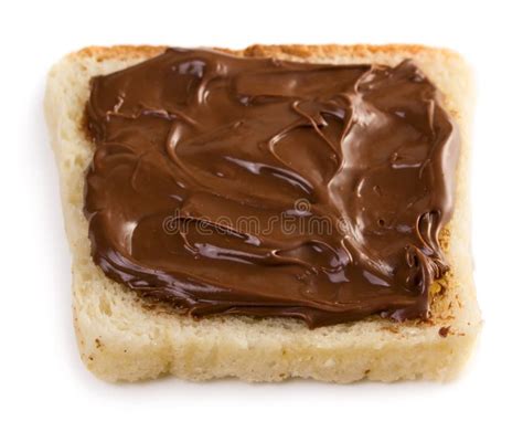 Toast With Chocolate Spread Stock Photo - Image of slice, isolated ...