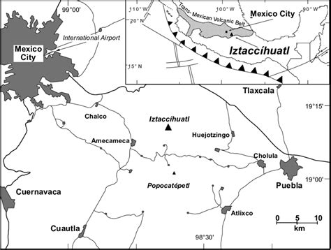 Location of Iztaccíhuatl volcano in Central Mexico. | Download ...