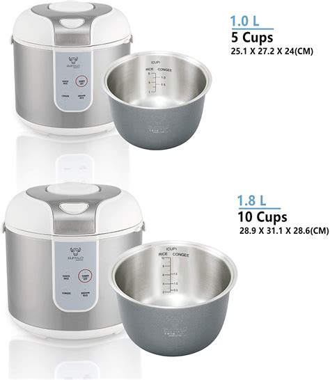 New Buffalo Rice Cooker model with stainless steel inner pot bowl ...