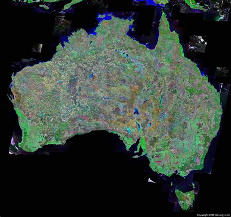 Australia Map and Satellite Image