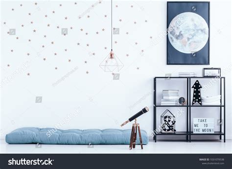 Simple Kids Bedroom Interior Star Wallpaper Stock Photo 1031079538 ...