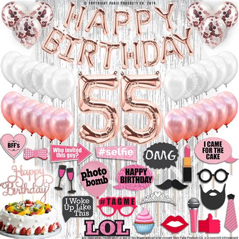 55th Birthday Decorations Birthday Party Supplies Fifty Five - Etsy