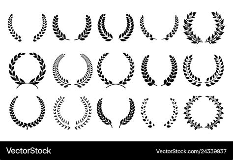 Silhouette laurel wreath heraldic trophy crest Vector Image