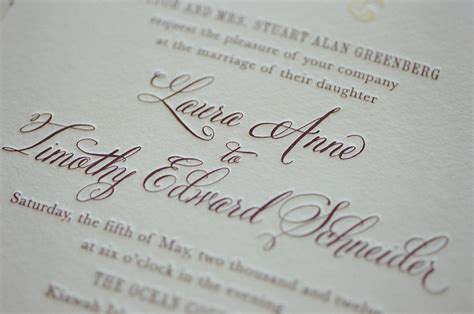 Letterpress Wedding Invitation with Belluccia Calligraphy Font by ...