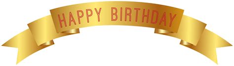 Happy Birthday Gold Banner PNG Clip Art | Gallery Yopriceville - High ...