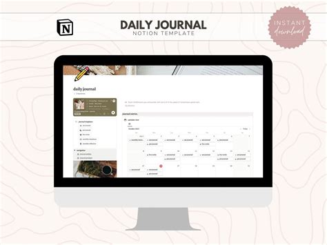 Notion Daily Journal Template // Notion Dashboard Notion Templates ...