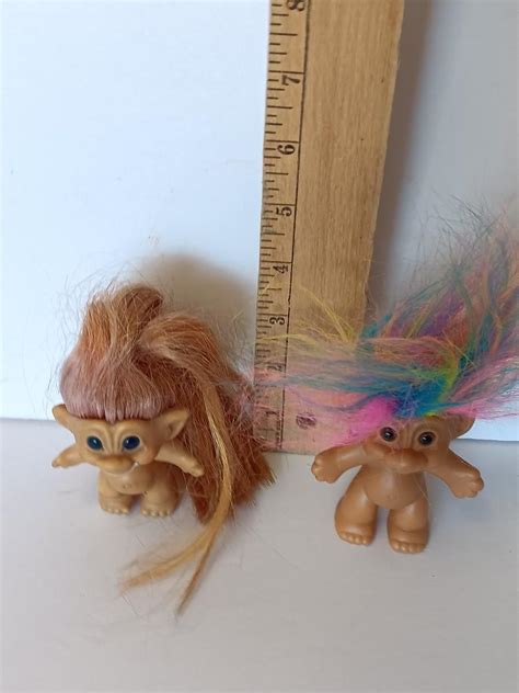 Collectible troll dolls - Rainbow hair - and long brown-haired Troll ...