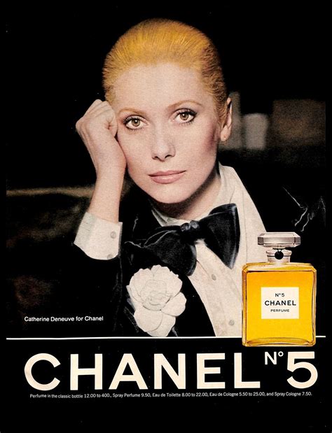 1976 Chanel No 5 Perfume Vintage PRINT AD Catherine Deneuve Portrait ...