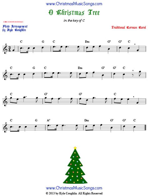 O Christmas Tree for Flute - Free Sheet Music