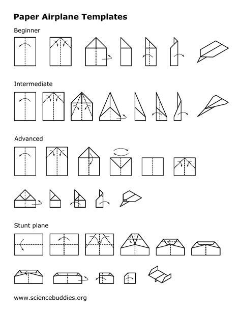 Paper Airplane Folding Guide Download Printable PDF | Templateroller