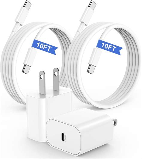 iPhone 15 Charger,20W USB C Fast Charging Block and 10ft Type C to C ...