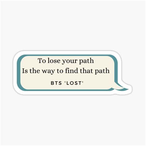 "BTS 'Lost' inspiring lyrics sticker " Sticker for Sale by blumun ...