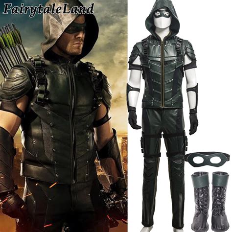 2017 adult Green Arrow season 4 Costume Oliver Queen Green Arrow ...