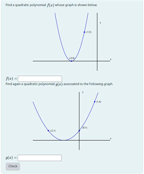 Solved Find a quadratic polynomial f(x) whose graph is shown | Chegg.com