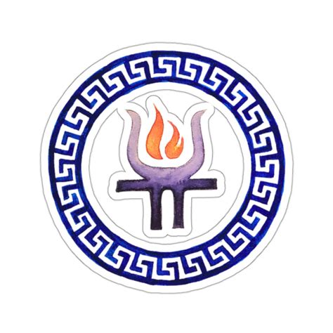 Hestia Symbol Hearth Fire and Greek Key Sticker Greek Goddess Goddess ...