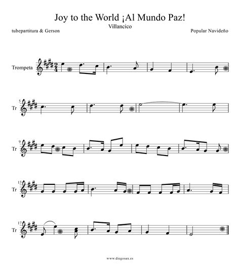 tubescore: Joy to the World Sheet Music for Trumpet and Flugelhorn ...