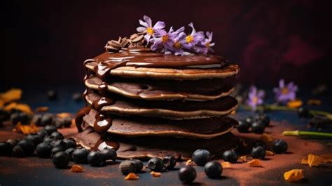 Premium AI Image | Buckwheat Flour Chocolate Pancakes