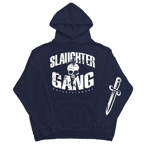 21 Savage Slaughter Gang Distressed Merch Hoodie Long Sleeve ...