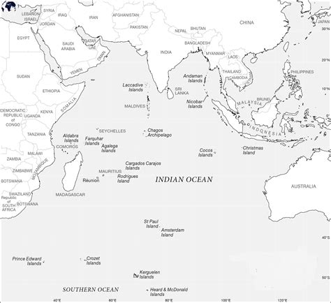 Indian Ocean Islands Map