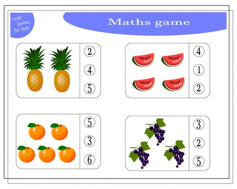 math game for kids, count how many items, mango fruit, 6815846 Vector ...