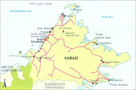 Map State of Sabah Malaysia | Wonderful Malaysia