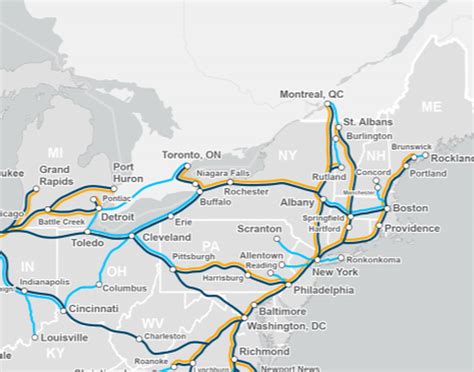 Amtrak Northeast Route Map