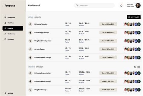 Project Management Dashboard Template | Webflow Template