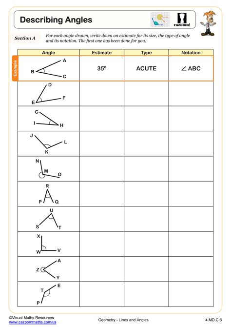 Naming Angles Worksheet | PDF Printable Geometry Worksheet - Worksheets ...