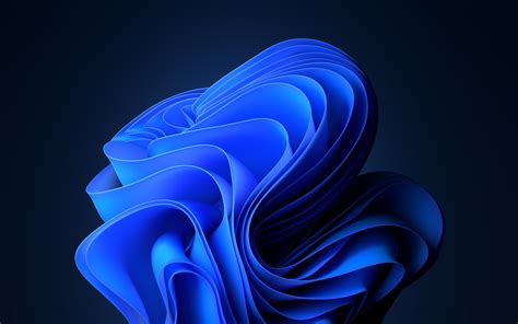 Windows 11 Blue Abstract Dark Mode 4K Wallpaper