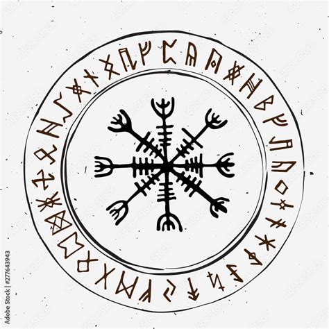 Futhark norse islandic and viking runes set. Magic hand draw symbols as ...