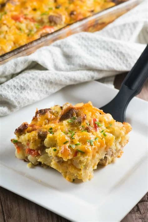 Turkey Sausage Hash Brown Breakfast Casserole