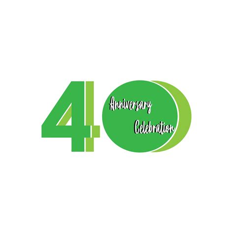 40 Years Anniversary Celebration Green Color Vector Template Design ...