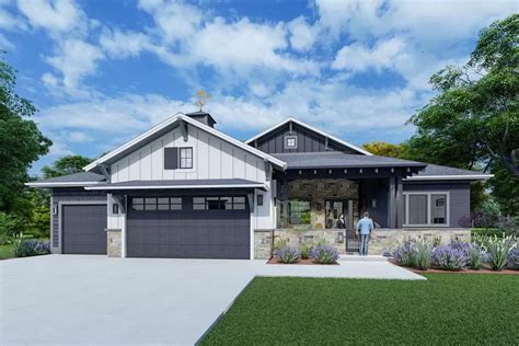 Exclusive New American House Plan with Covered Courtyard (Floor Plan ...