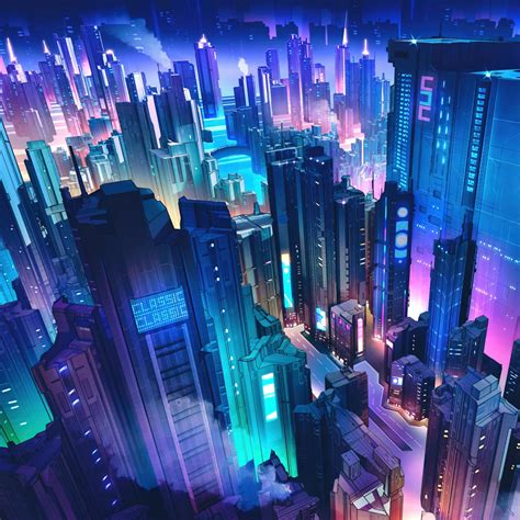 Neon city Wallpaper 4K, Futuristic city, Cyber city