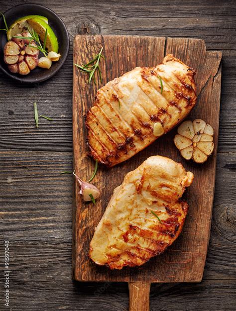 Grilled chicken fillet Stock Photo | Adobe Stock