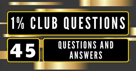 45 One Percent Club Questions And Answers | Could You Be In The 1% ...