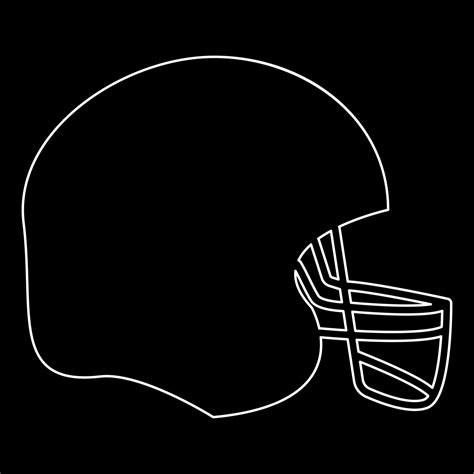 American football helmet white outline icon 5283731 Vector Art at Vecteezy