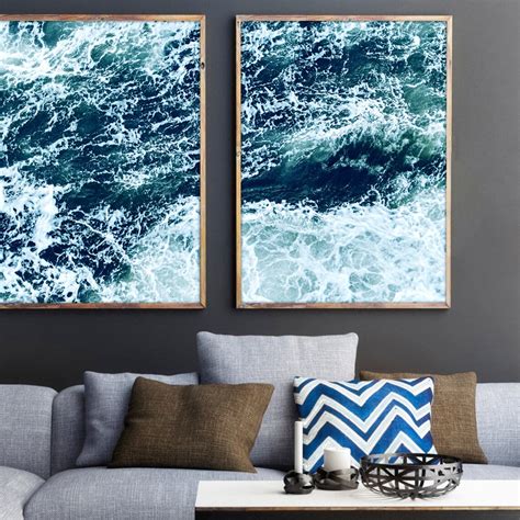 Blue Ocean Wall Art Set of 2 Printables Ocean Print Ocean | Etsy