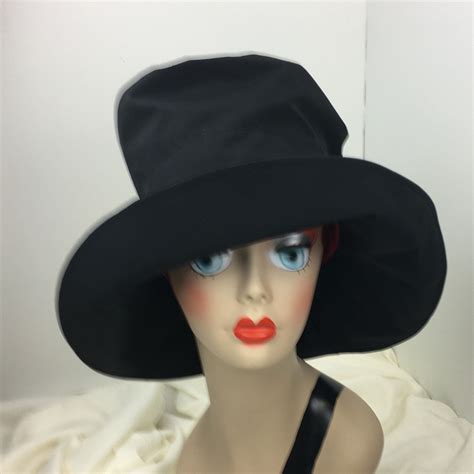 Rain Hat Black Soft Stylish Chic Designer Handmade Tall Short