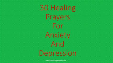 Healing Prayers For Anxiety And Depression - Bibleandprayers.com