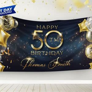 Birthday Banner, 50th Birthday Banner, Custom Vinyl Banner, Business ...